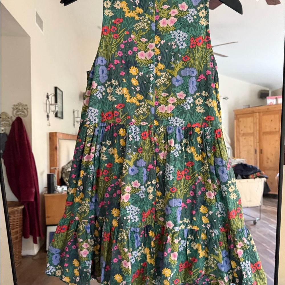 Pinch Green Floral Mini Dress with Multicolor Blooms - Picture 4 of 4